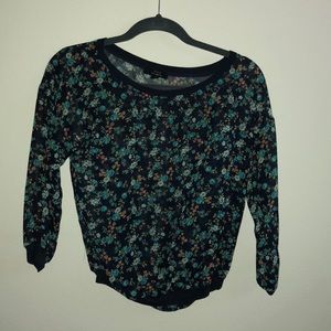 sheer flowy floral top